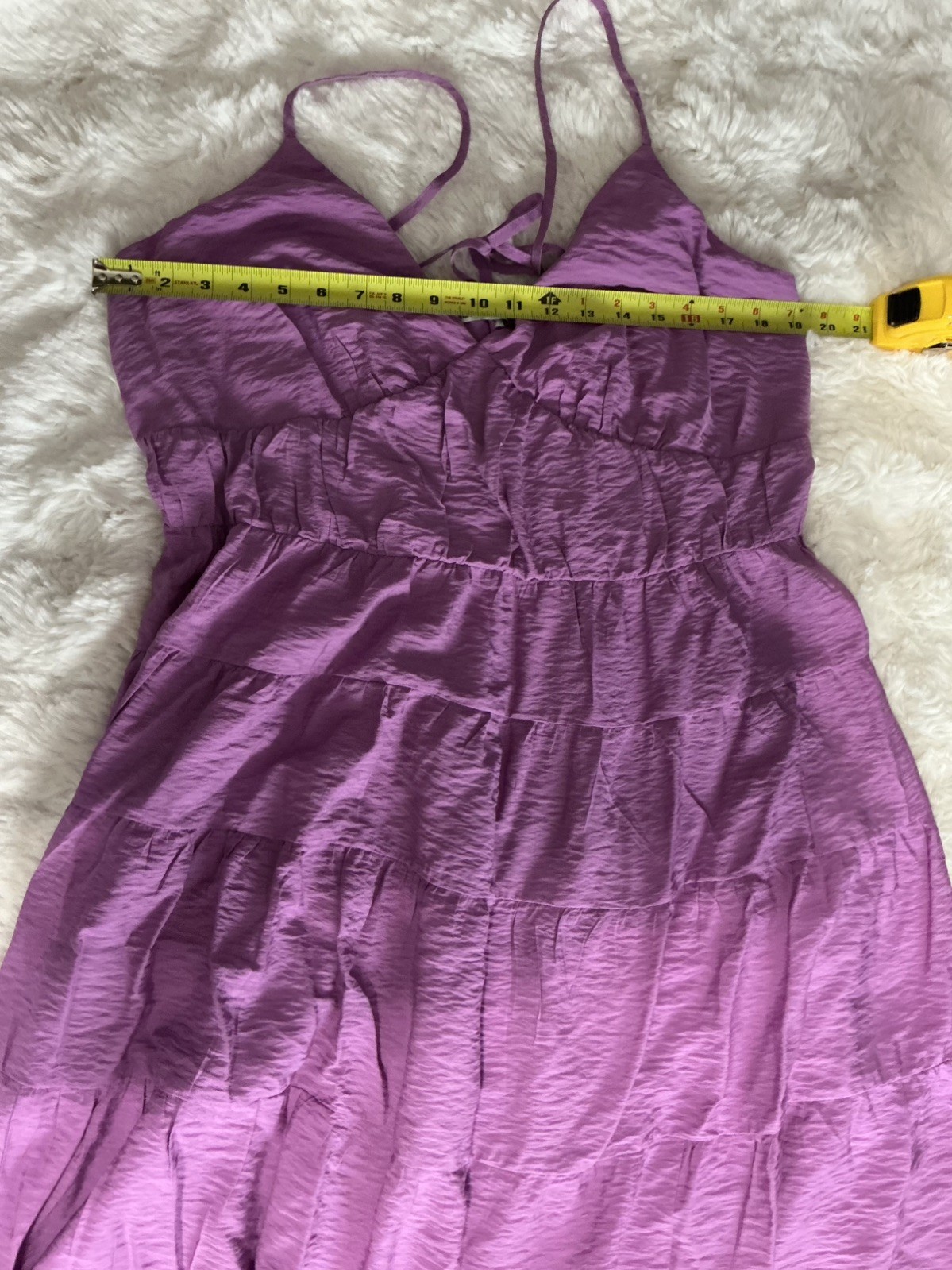Abercrombie & Fitch Flowy Tiered Maxi Dress in Purple/Pink Size XL Adjustable