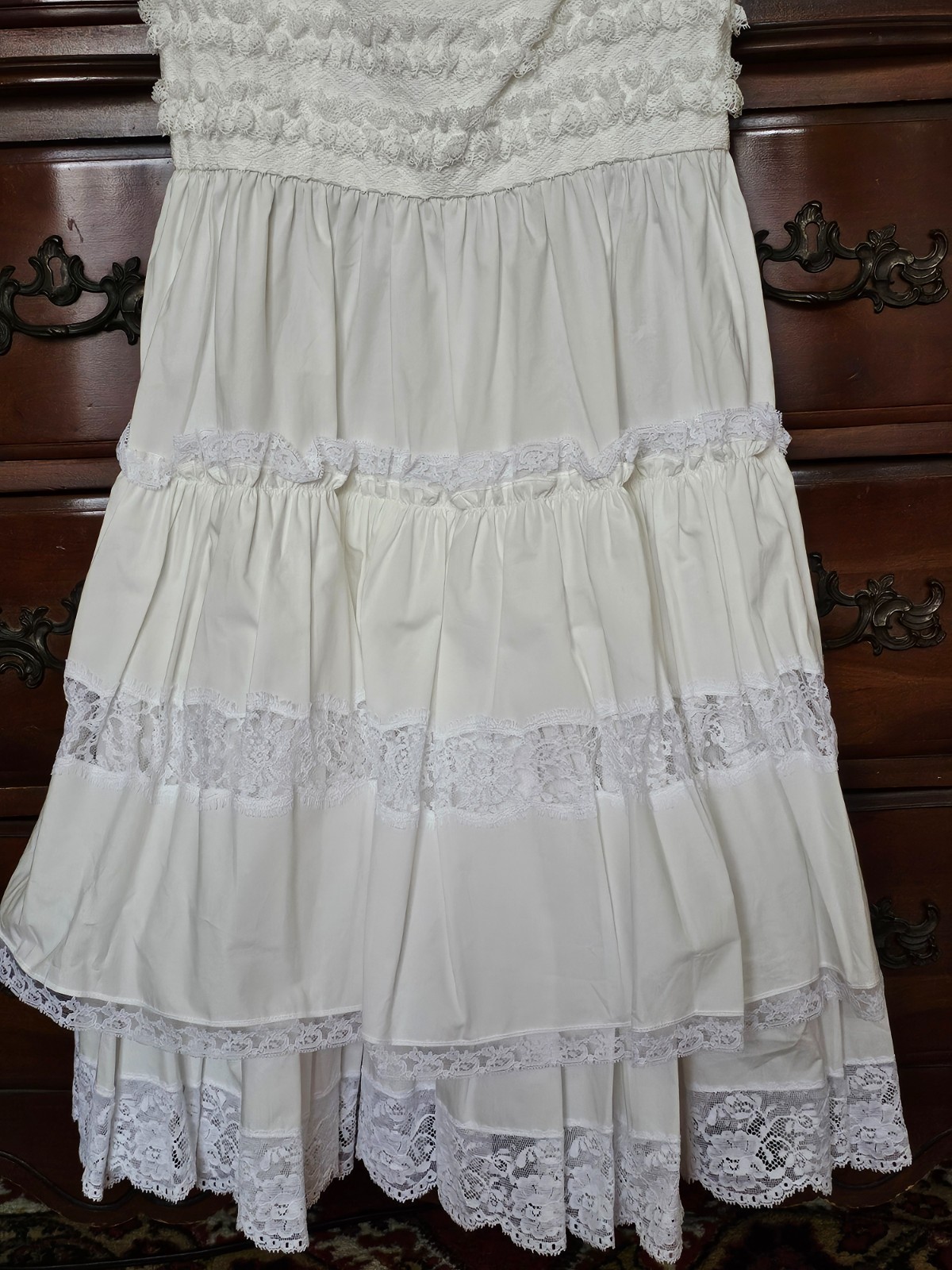 BNWT DOLCE & GABBANA WHITE SUMMER DRESS SIZE 42 LACE BUSTIER TIERED SKIRT