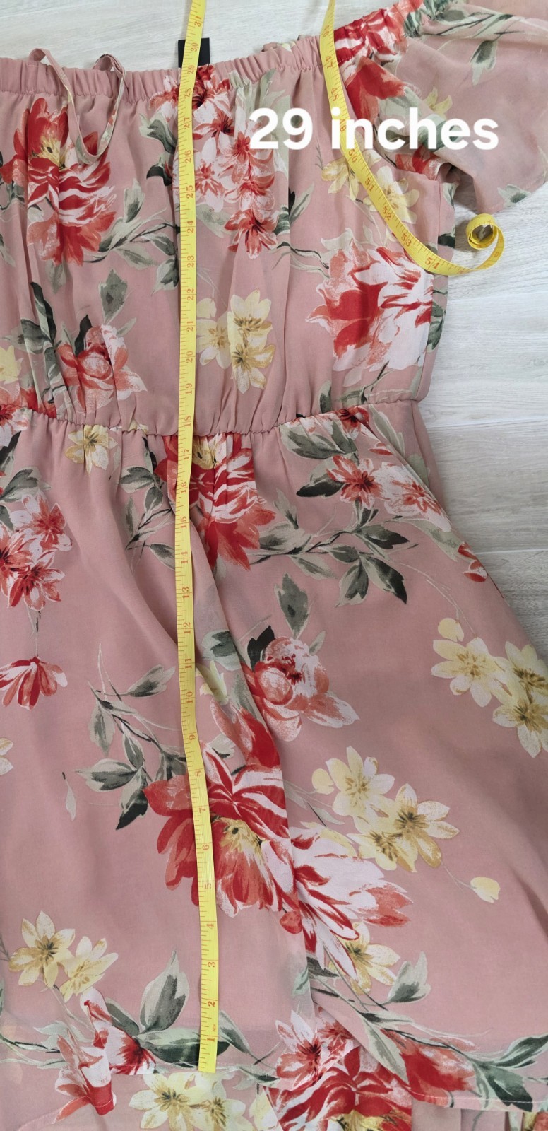 As U Wish Womens Pink Floral Off Shoulder Hi-Low Chiffon Lined Dress M