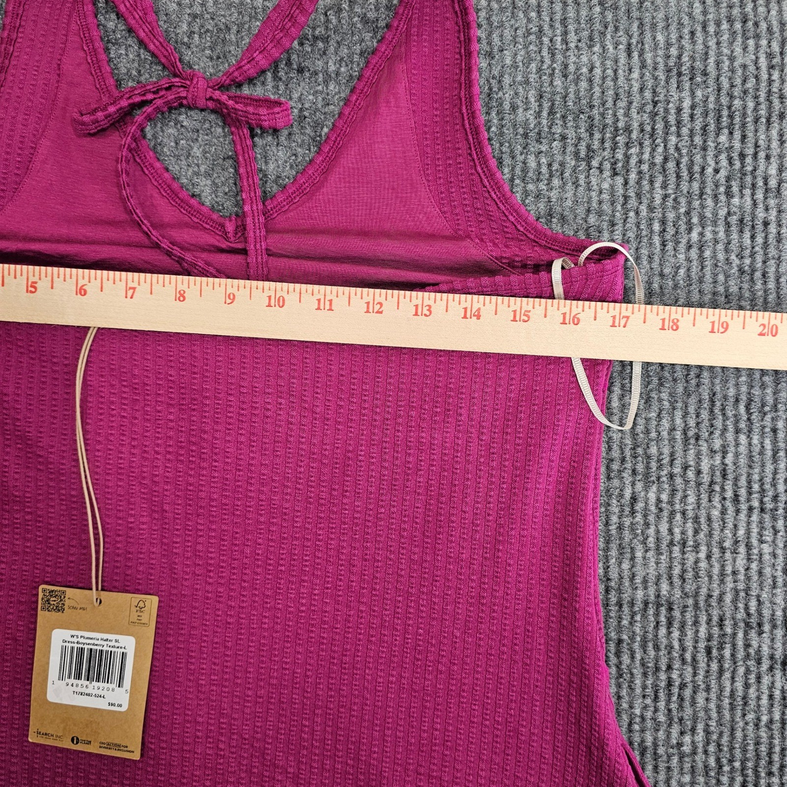 Toad&Co Halter Dress Women Large Boysenberry Sleeveless Pockets Support Bra