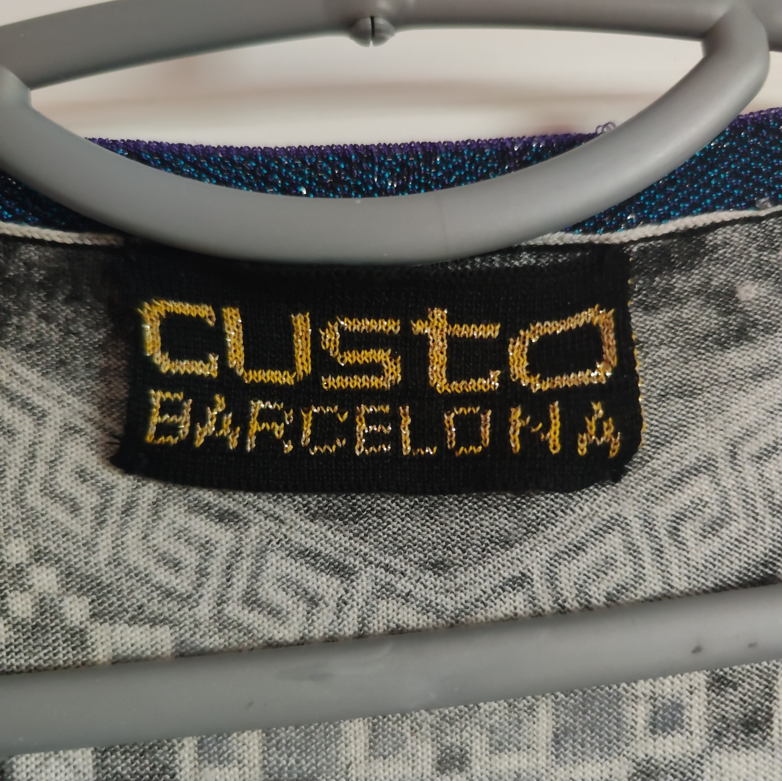 Custo Barcelona Blue Black Graphic Print Mini Dress Tunic Size XL STAIN