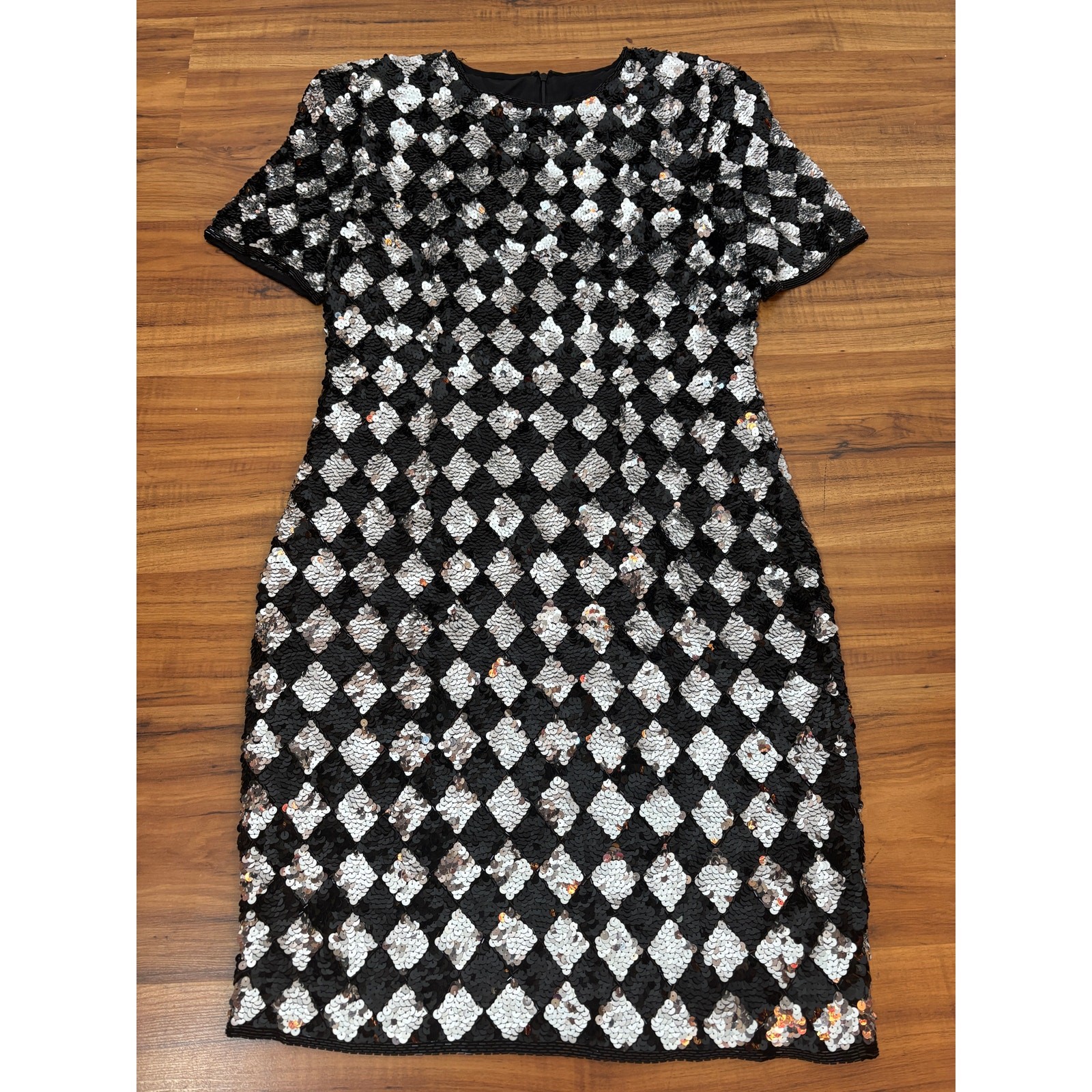 1980s Vintage NWT Harlequin Sequined Mini by A.J Bari