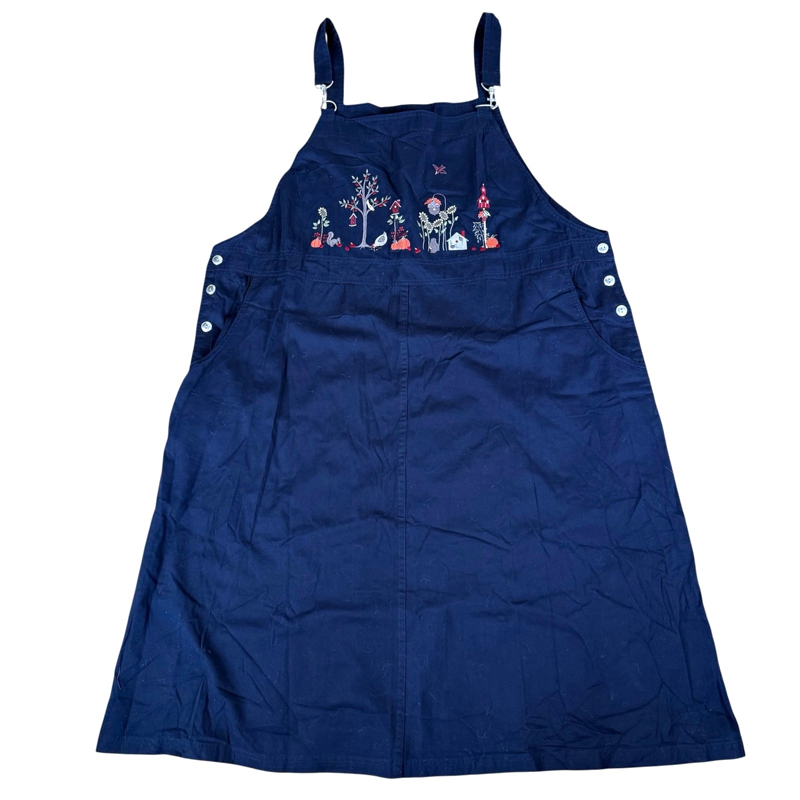 Vintage Y2K CJ Banks Women Overall Dress Sz 24W Fall Teacher Artsy Novelty Twee
