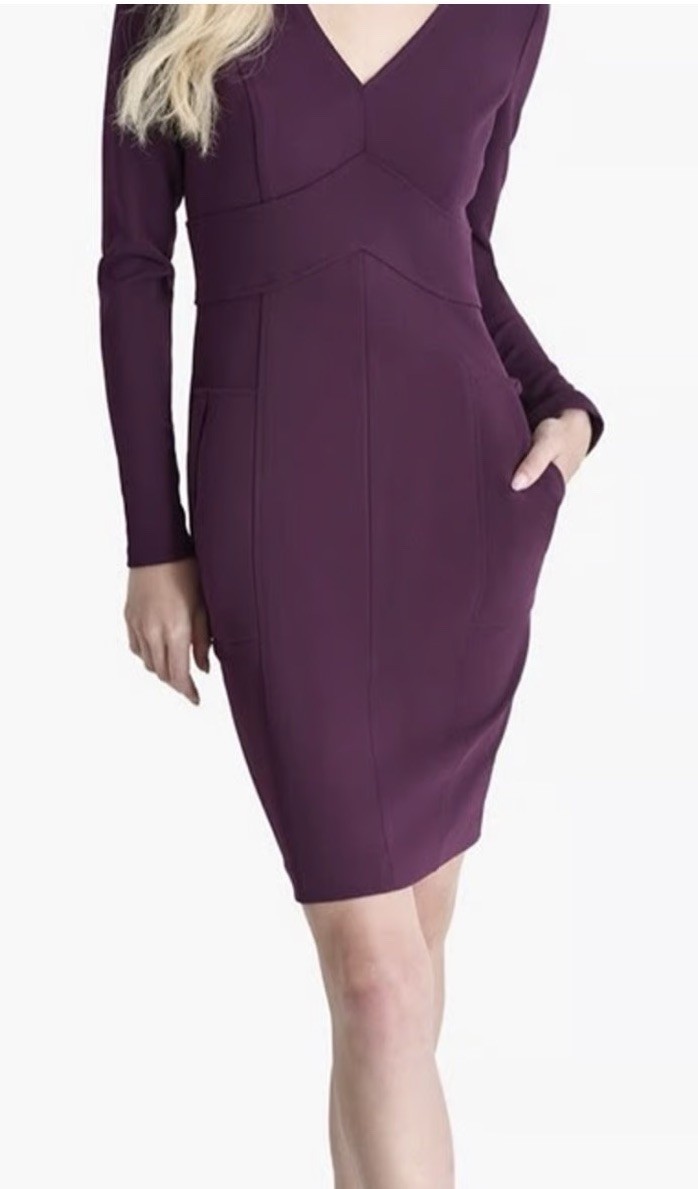 DKNY Purple Sheath Dress size 6 Zipper Back