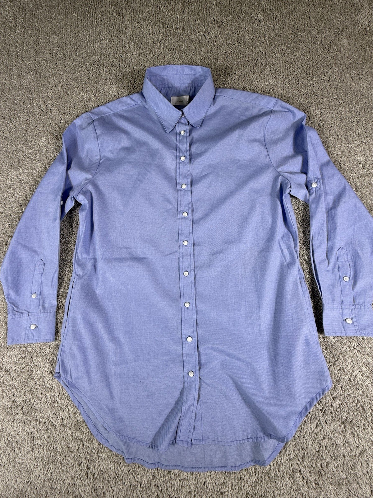 Onia Women’s Shirtdress Plaid Sky Blue Long Sleeve Casual Soft Medium Pockets
