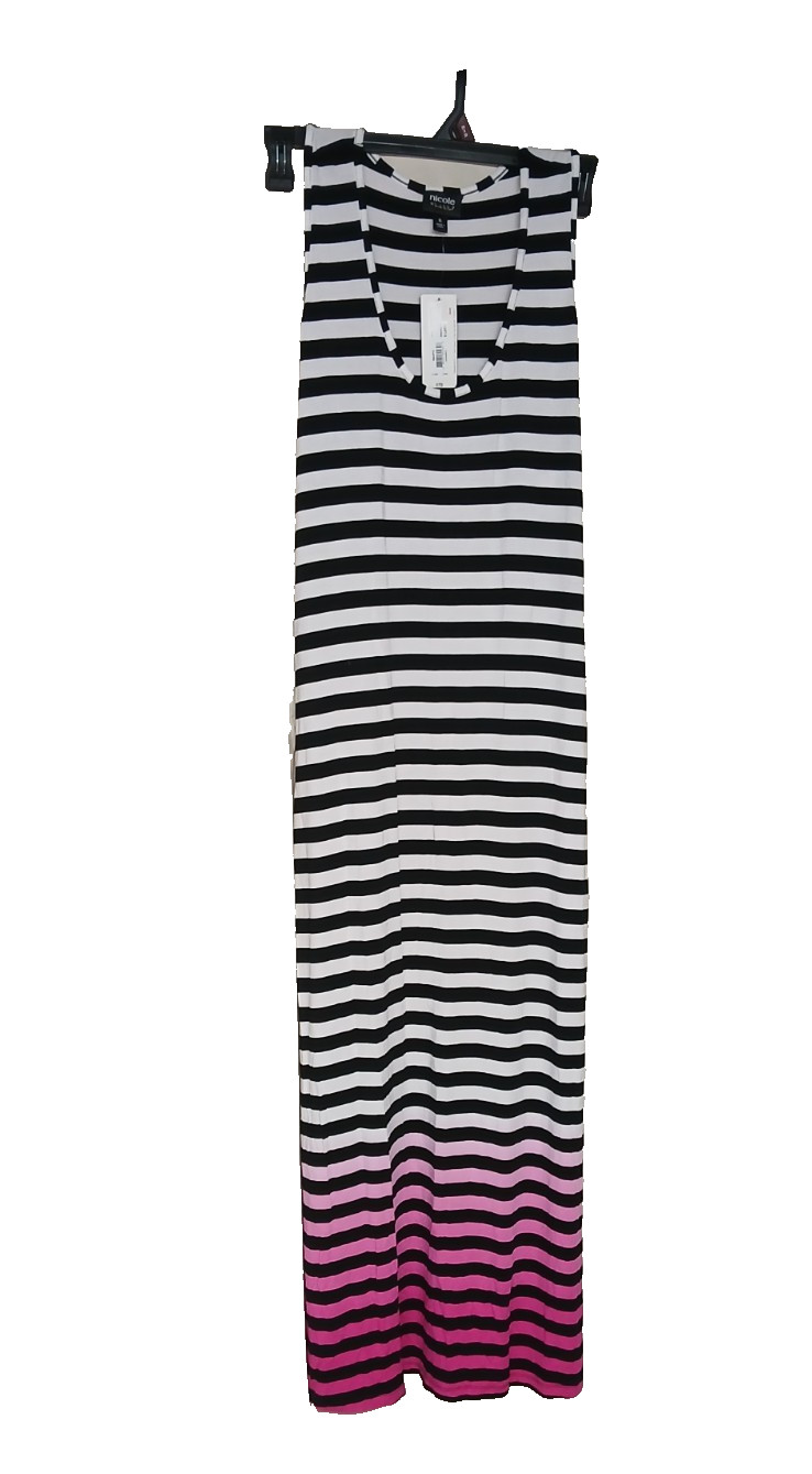 Women’s Striped Jersey Sleeveless Maxi Dress Sz XL