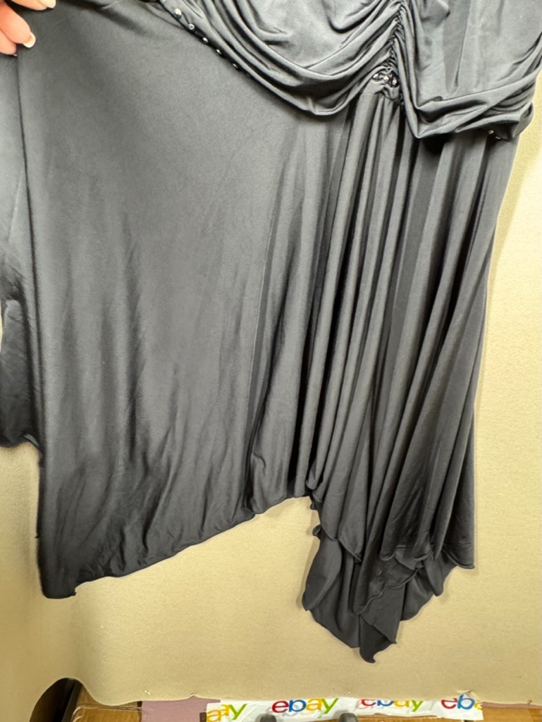 BCBG Dress Womens Size Small Black Asymmetric Hem Whimsigoth Grunge Y2K NEW