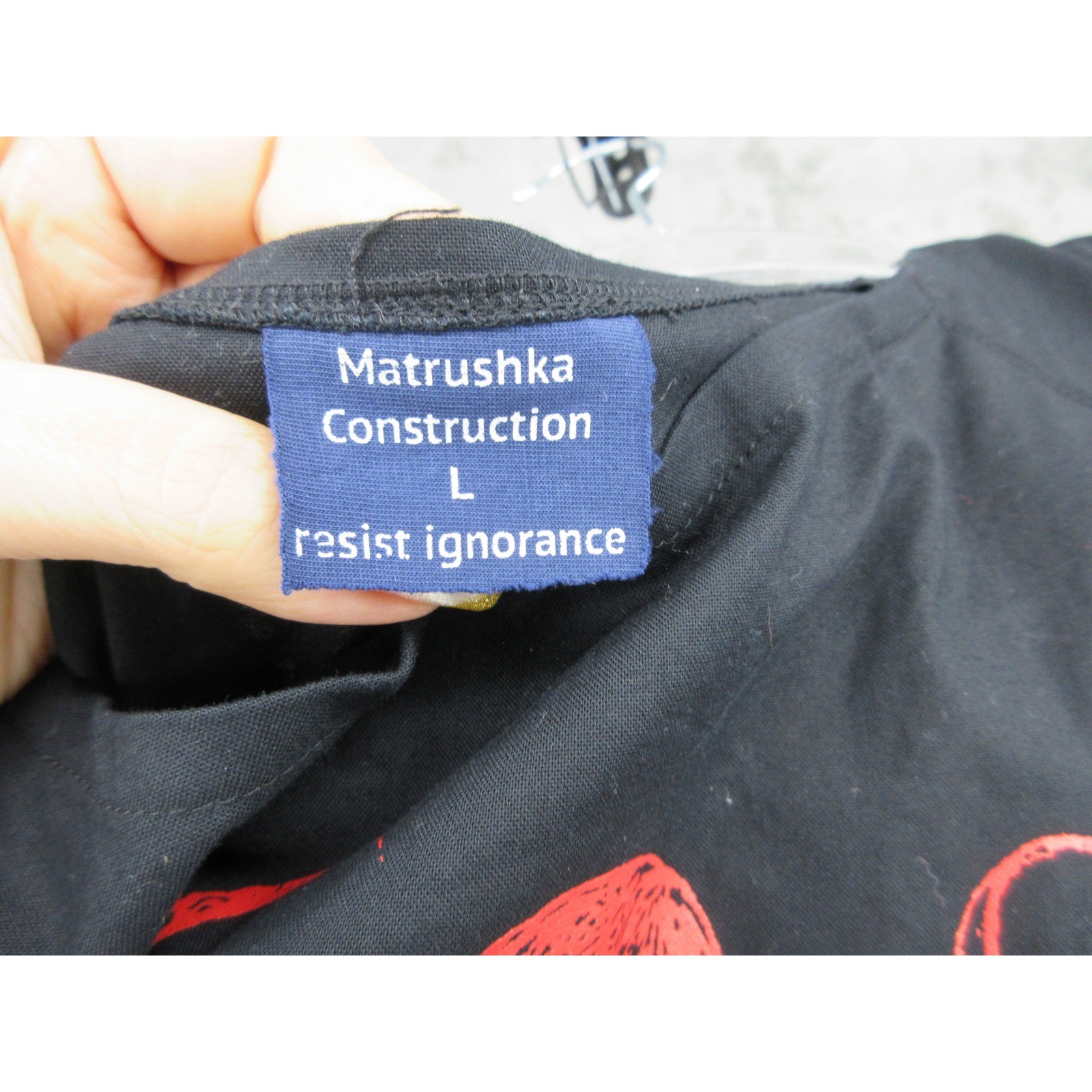 Matrushka Construction Dress Womens Large Octopus Attached Belt Art to Wear Red