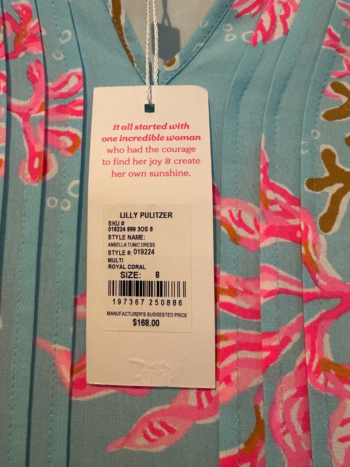 NWT Lilly Pulitzer Ansella Tunic Dress -Sz 8 – Multi Royal Coral -Blue Pink Gold