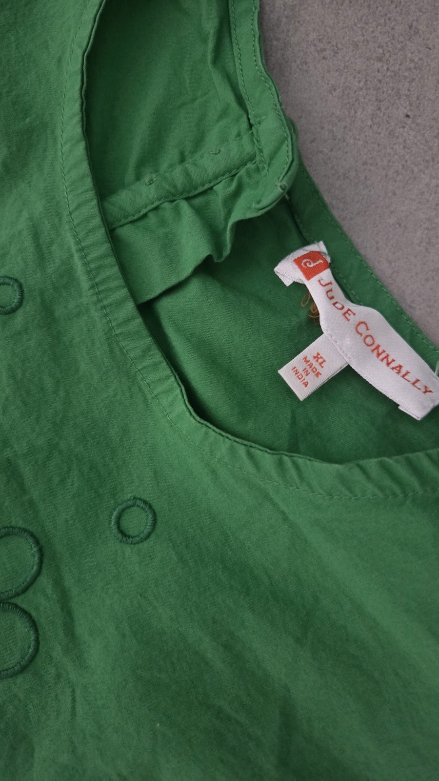 Womens Jude Connally Green Floral Eyelet Hazel Dress Sz XL Preppy Spring Easter