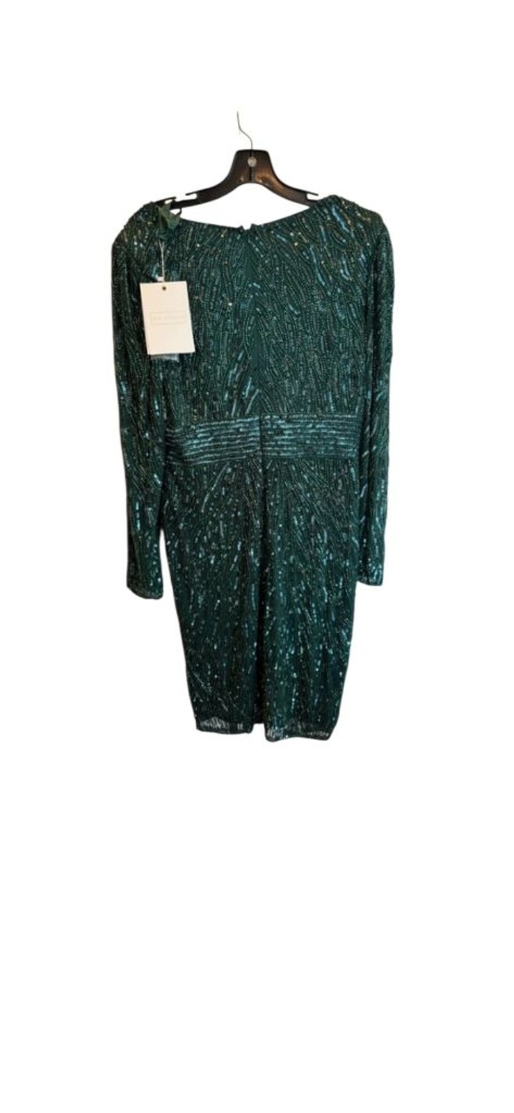 Mac Duggal Emerald Green Long Sleeve Sequin Dress Size 8