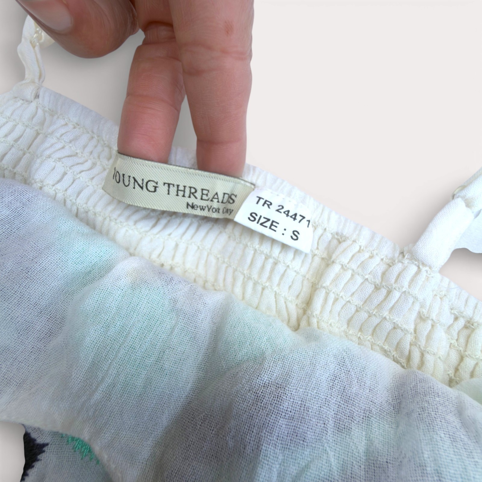 Young Threads Embroidered Cotton Tiered Sundress Boho 70s Inspired Folk Dress