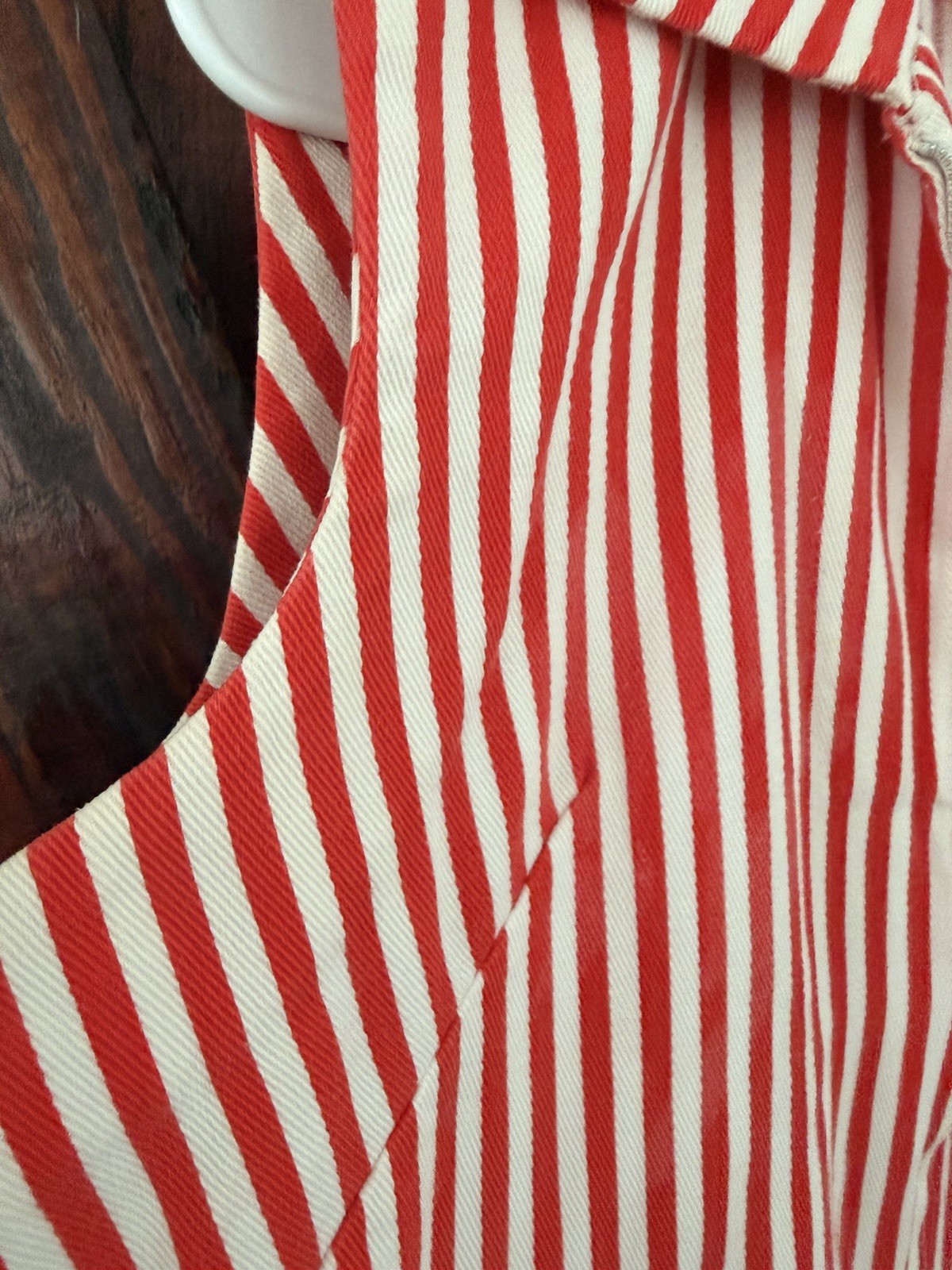 Vintage Women’s Romper Striped Sleeveless Zip Red White Unique Pin-up Retro