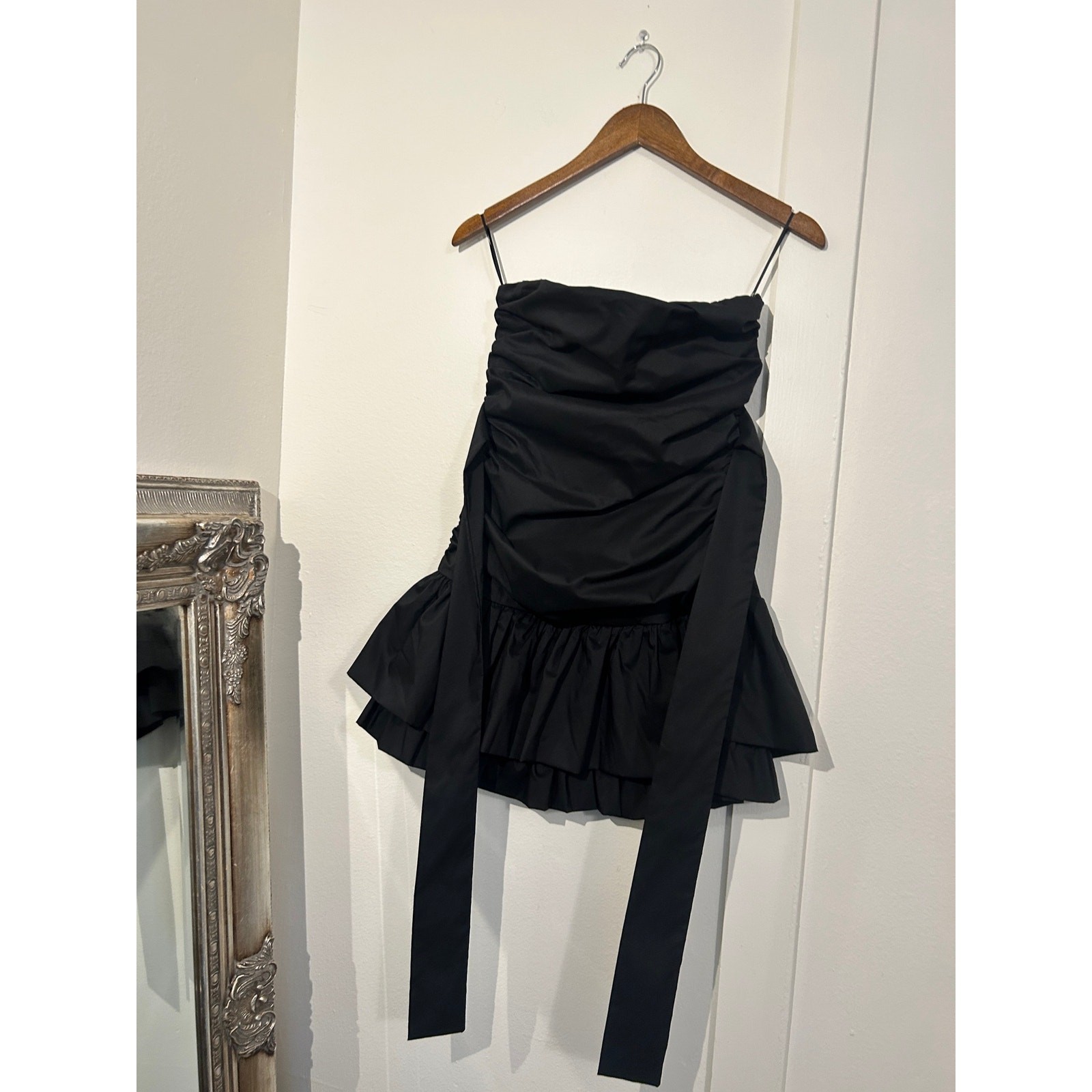 NWT Cotton Candy LA Strapless Ruched Mini Dress Black Medium Retail $68