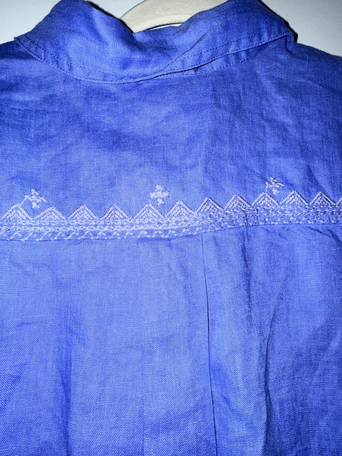 Johnny Was BNWT Kimono Sleeve Embroidered Linen Shirt Dress 💖Baja Blue M $225