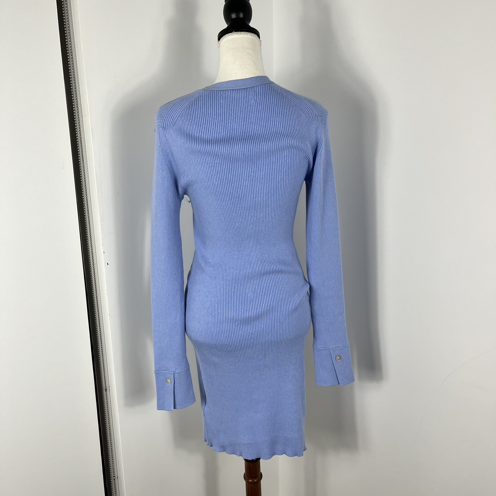 Samsoe Samsoe Everly Ribbed Knit Sweater Size L Large Blue NEW $270