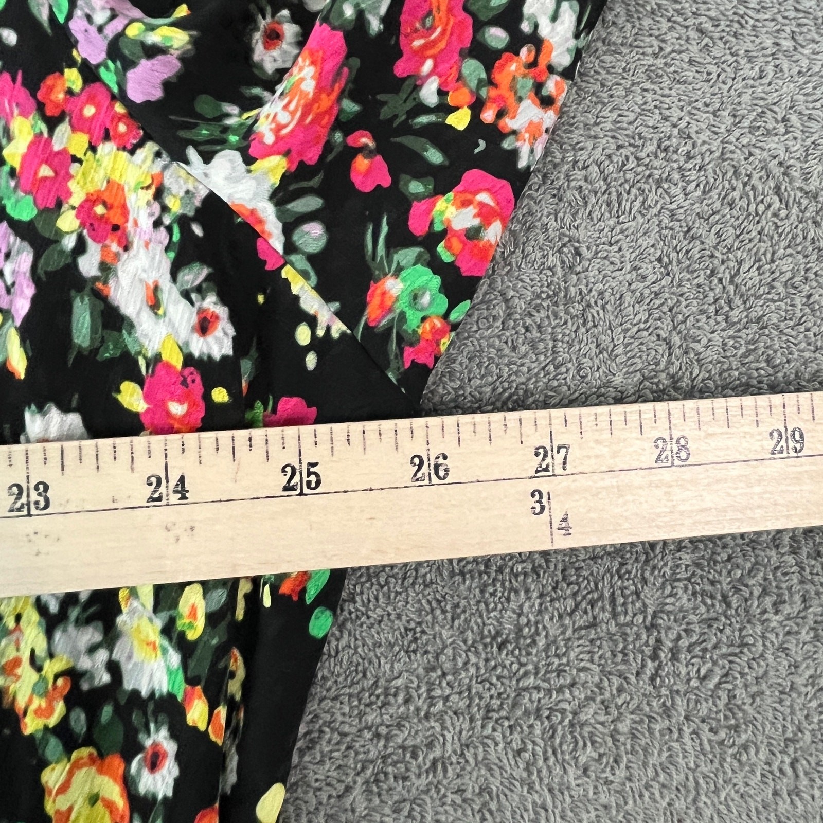 H&M Maxi Dress Womens 2XL Black Micro Floral Print Twist Front Cottagecore NEW