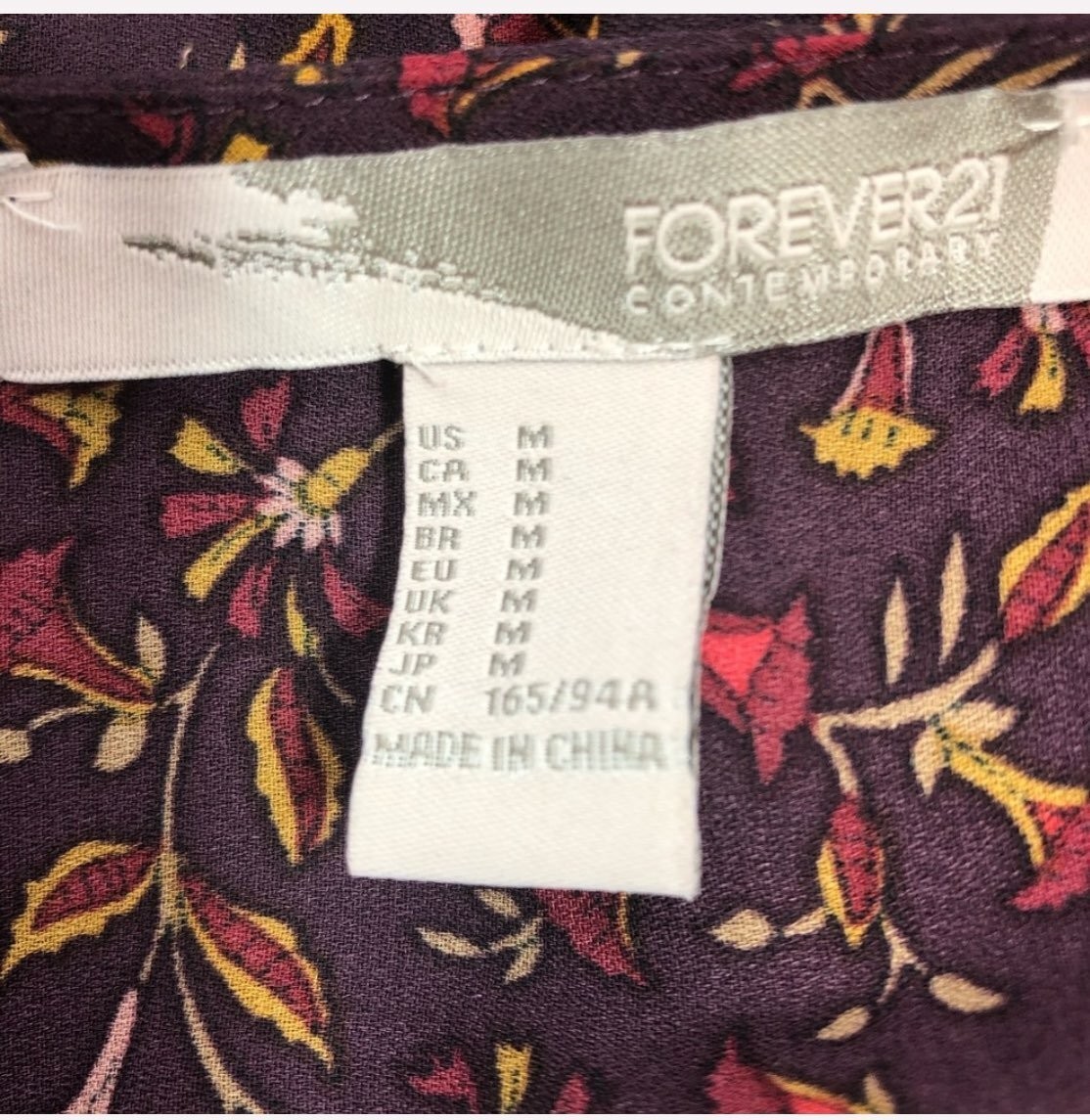 Forever 21 Floral Print Drawstring Waist Dress, Size M