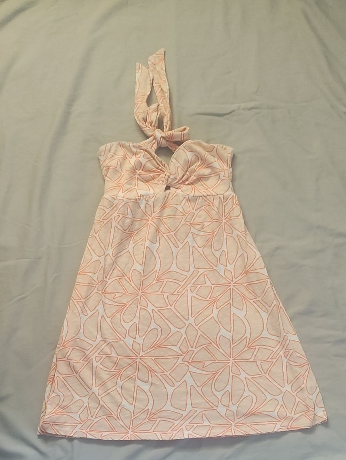 Orange and White Tube Sun Dress