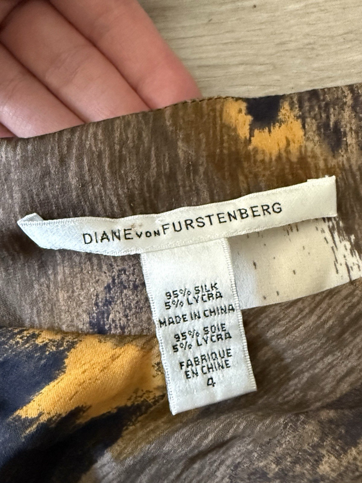 Diane von Furstenberg Women’s Geometric Print Silk Dress Size 8 UK US 4 Brown