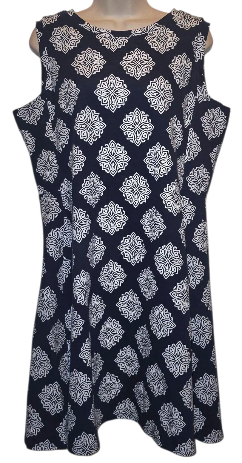 Hatley Blue White Stretchy Sleeveless Cotton Dress Size XL