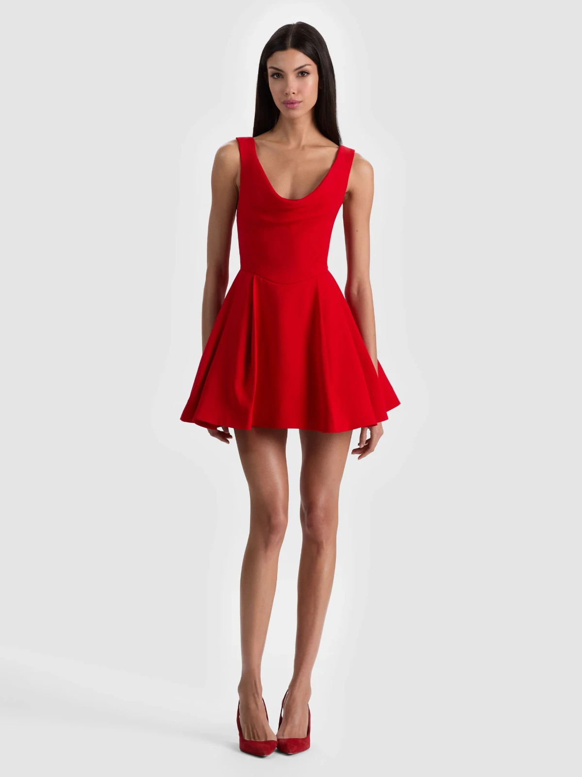 ALICE & OLIVIA (2) ESTRELLA CHILI PEPPER FIT N FLARE MINI DRESS NWT MSRP$550