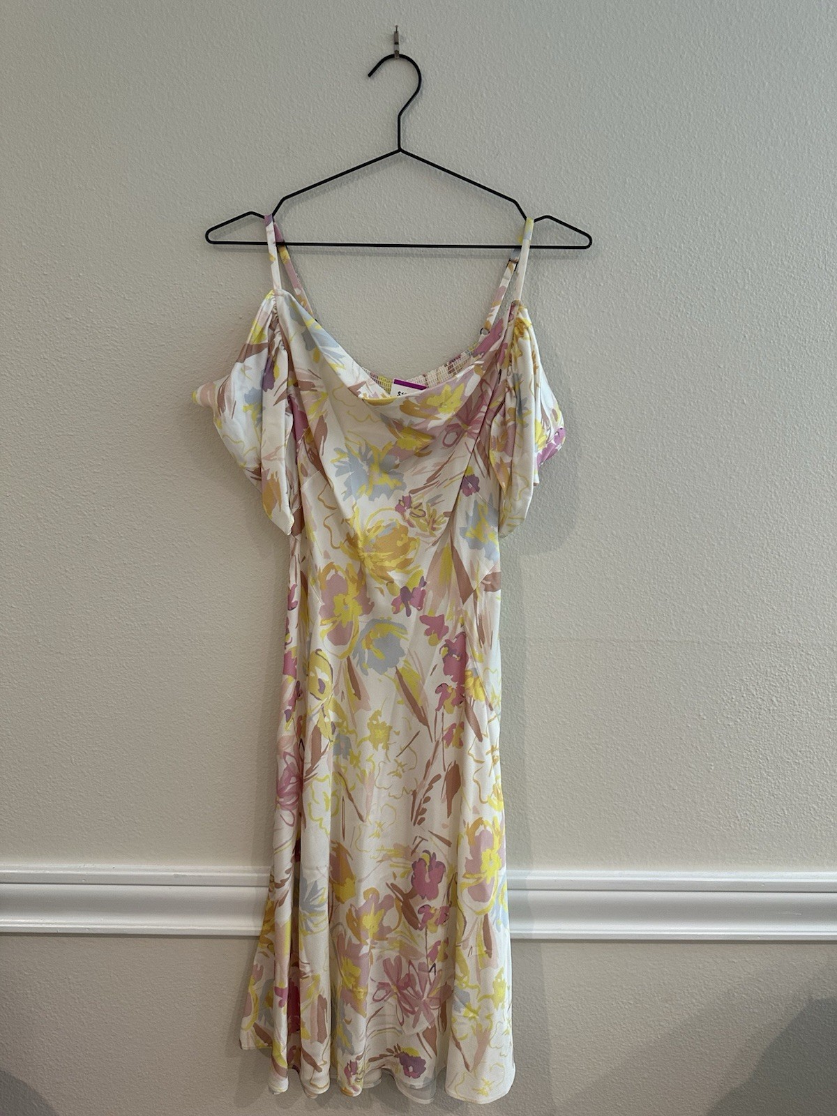 Ted Baker Floral Cold-Shoulder Midi Dress | Summer Wedding Guest 2(UK) / 6 (US)
