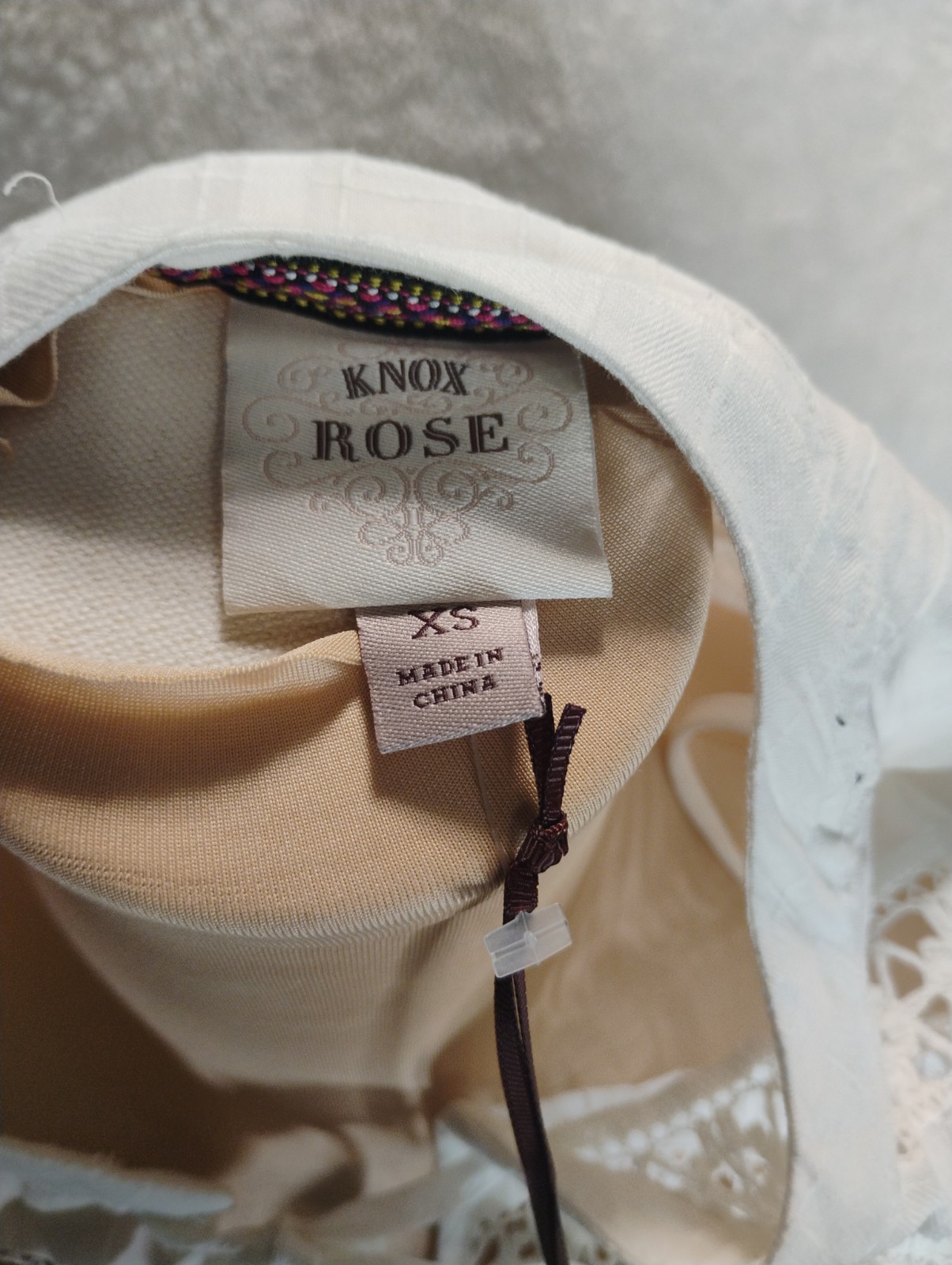 Knox Rose NWT Ivory Long Sleeve Peasent/Hippie Dress S
