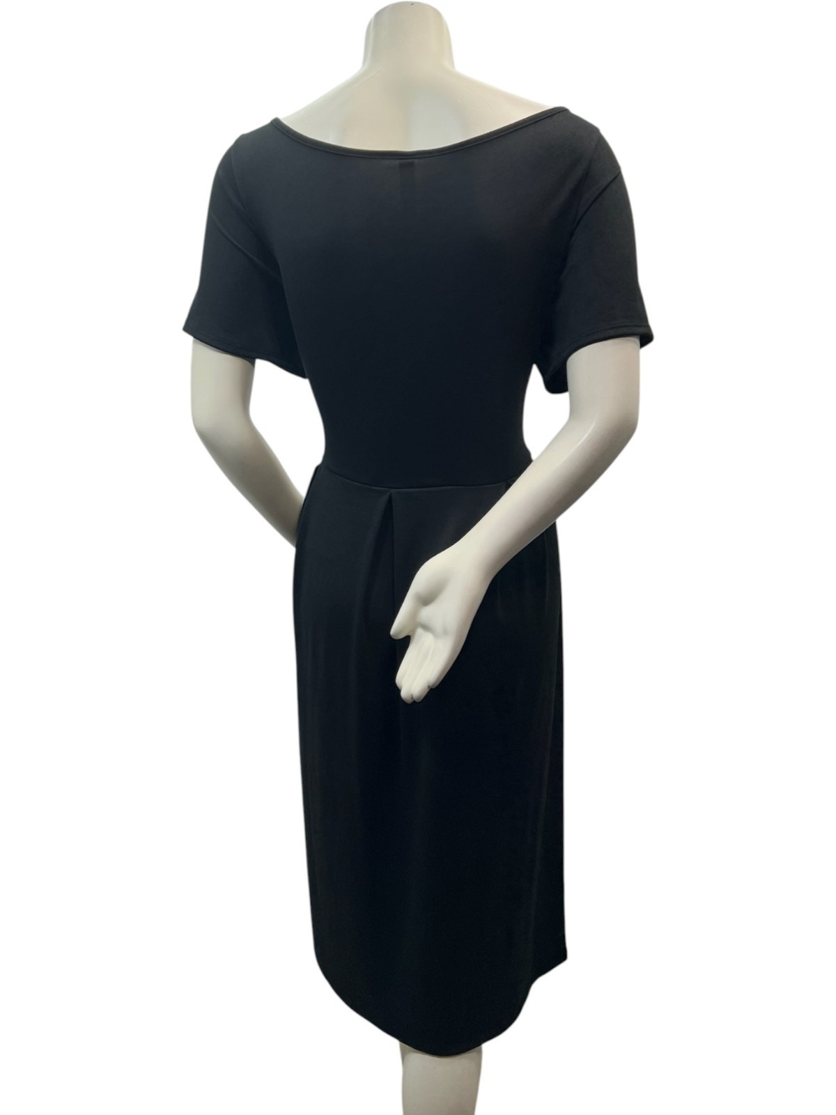 24 Seven Dress Womens Plus Size 1X Black Short Sleeve Pockets Stretch New