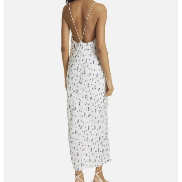 Samsoe Samsoe Apples ML Dress Sun Bouquet White Floral Cowl Neck Slip Dress L