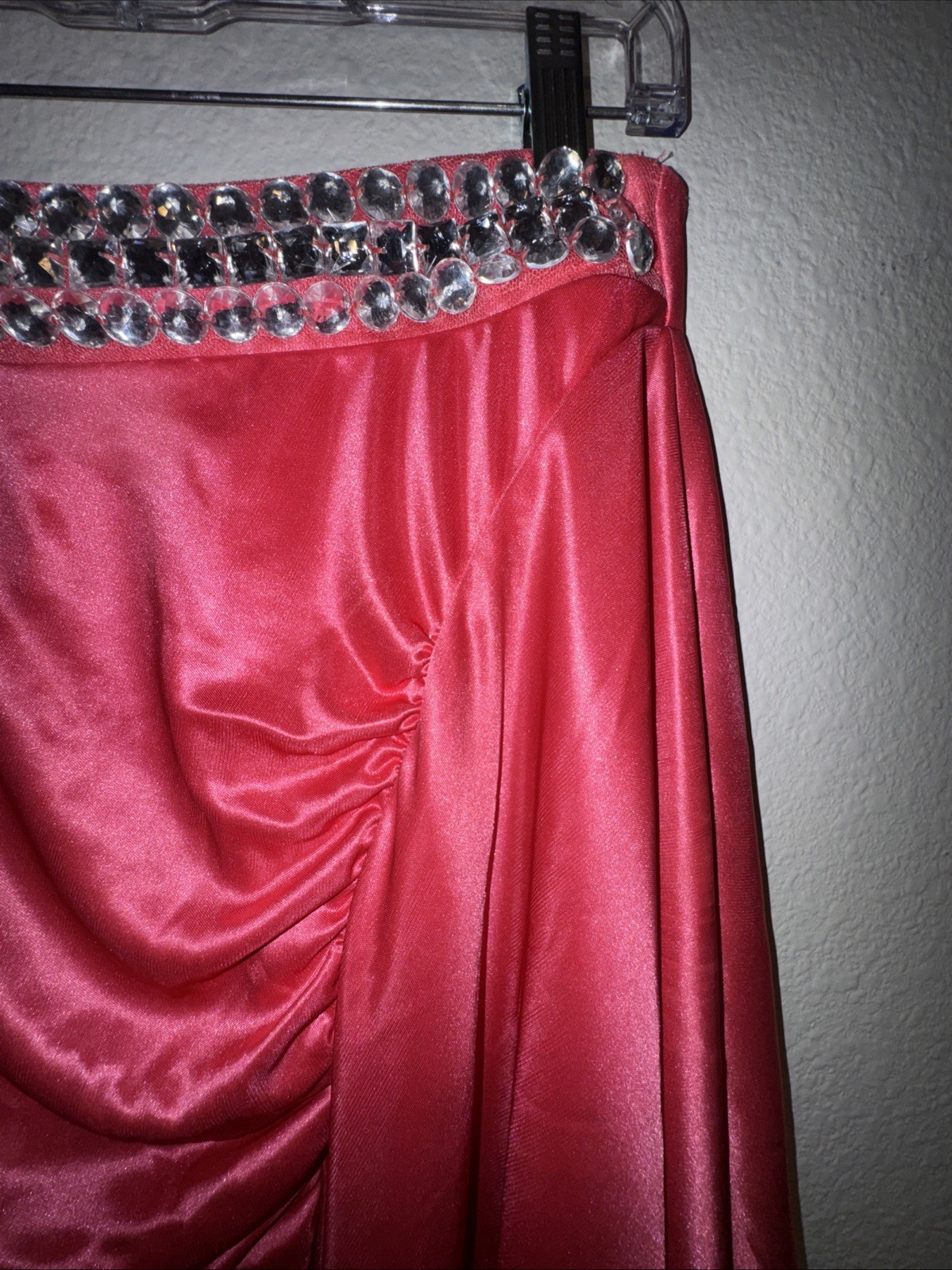 Ruby Roxs One Shoulder Pink Cocktail Dress Size Large Party Rhinestones Sexy