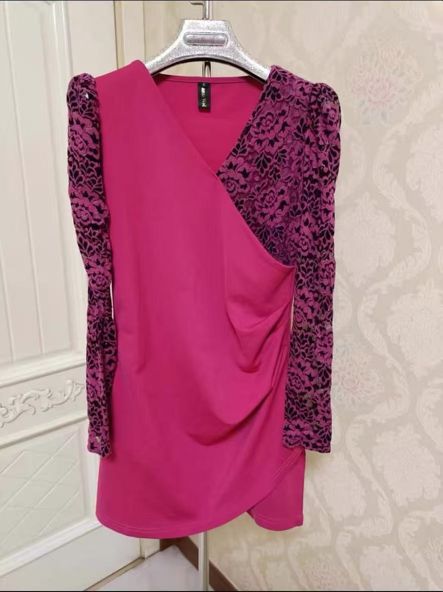 Women Dress Long Sleeve Short Dress XS