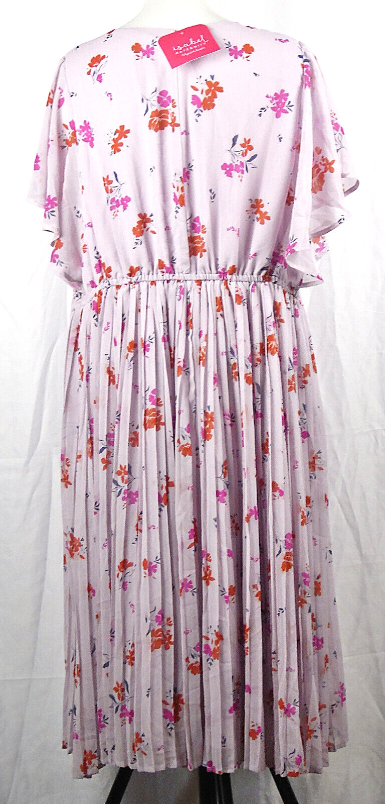 NEW Isabel Maternity by Ingrid & Isabel Pink Floral Accordion Pleat Dress XXL