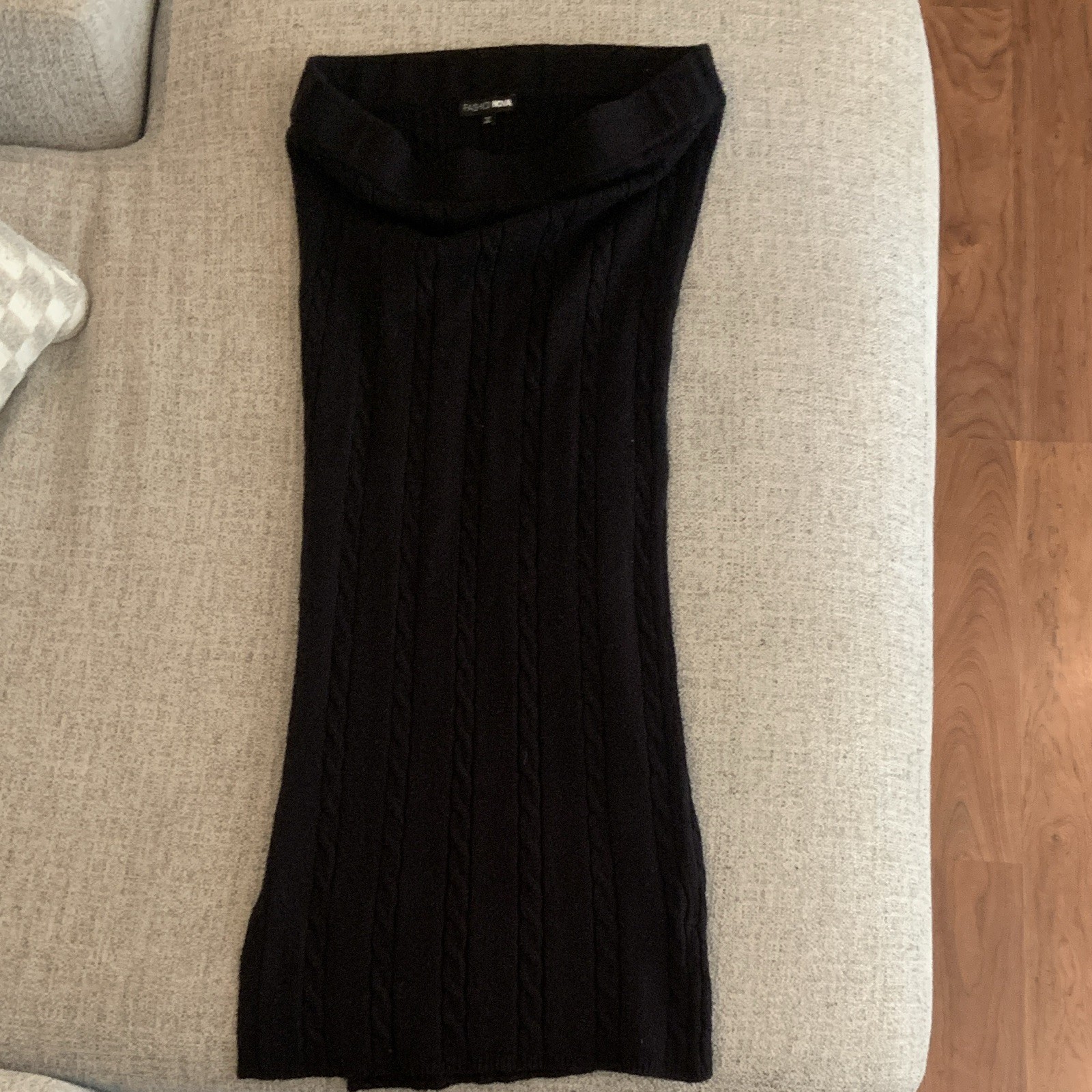 Fashion Nova Women’s L Black Ribbed Knit Bodycon Midi Dress Sleeveless