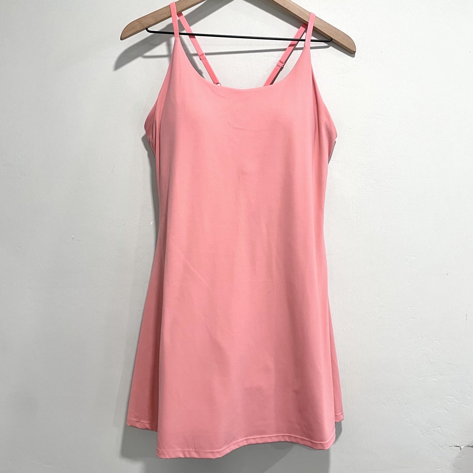 Women’s XL Crossback Strap Shorts Lined Padded Athletic Dress Pink
