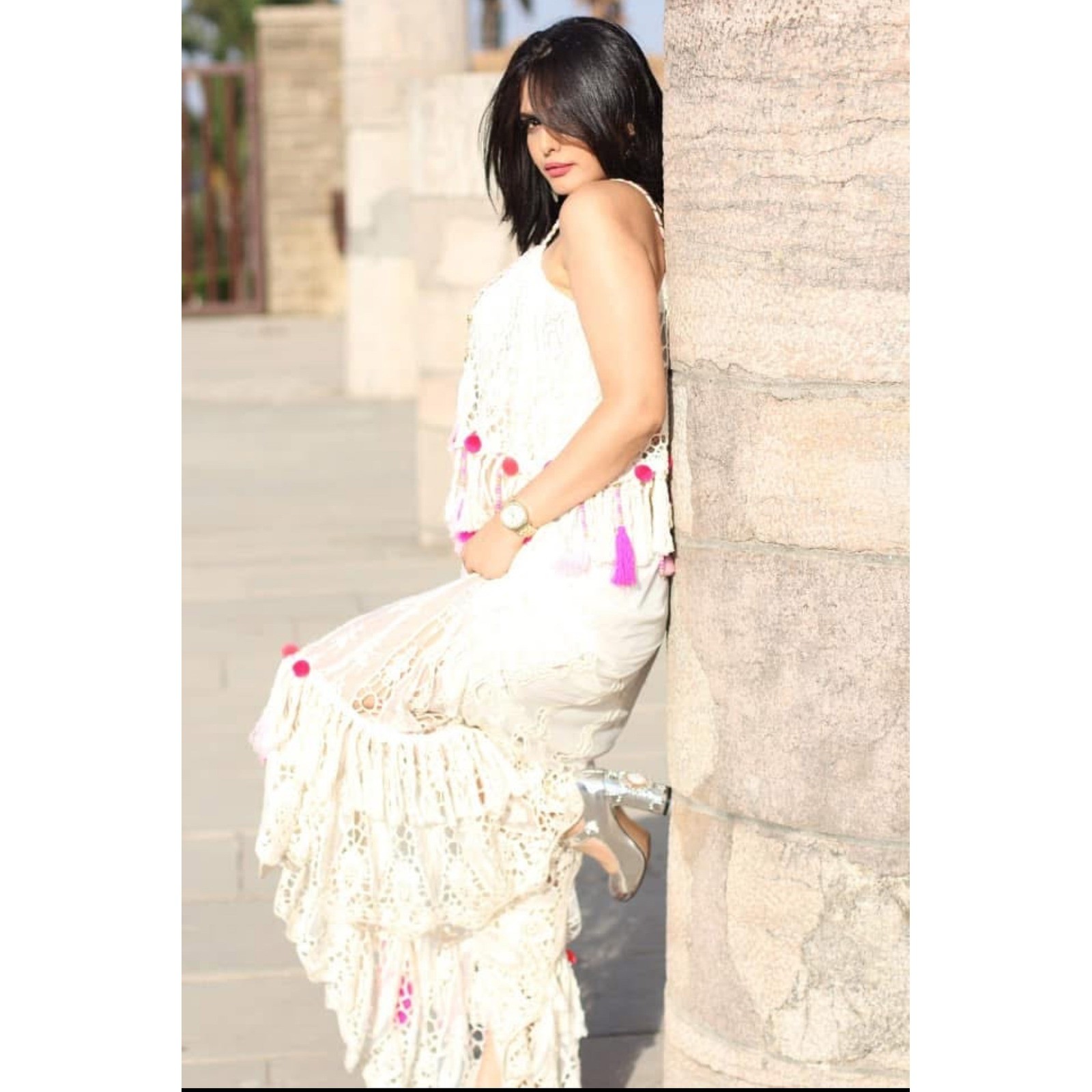 Laurie & Joe Designer Collection Maxi Dress M Tassel Boho Resort Festival Milan