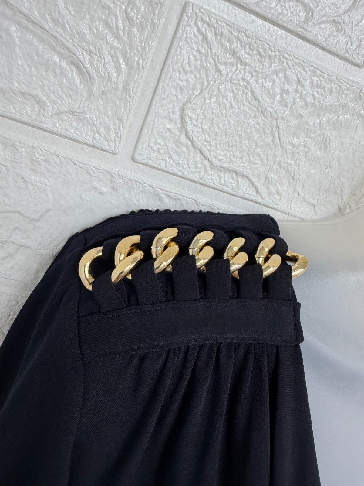 Michael Kors Formal Dress Size M Bodycon Sexy Chain Detail Evening Short Navy