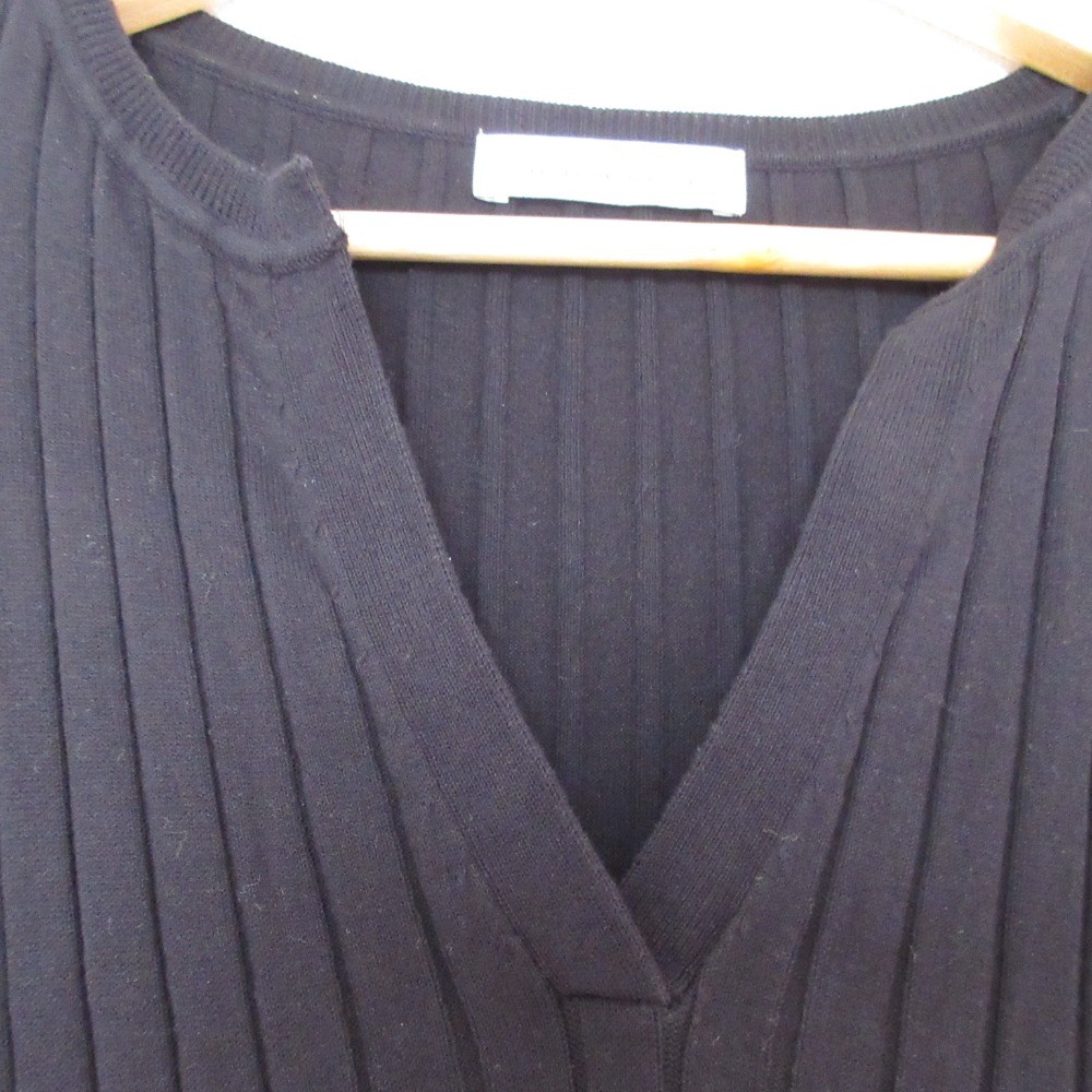 green label relaxing United Arrows FFC Key Neck Rib Knit Dress Black Women USED