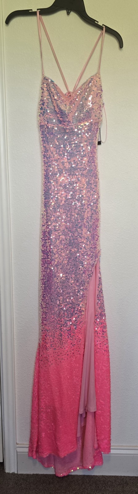 Jump Apparel Formal Pink Ombre Sequins Dress 15/16 Lg/Xl