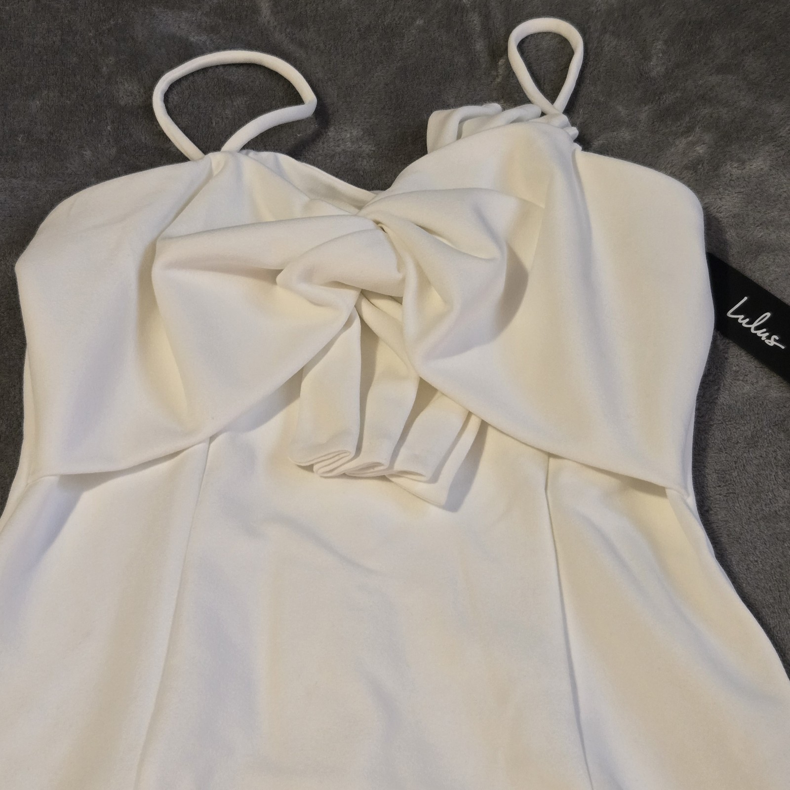 Lulus Memorable Muse White Twist Front Midi Dress Size XS NWT $88 Retail