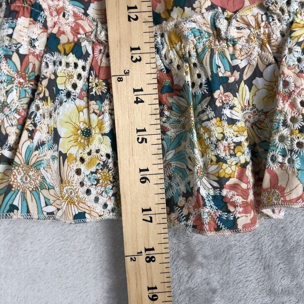 NWT LUNA MOON Top & Skirt Set Sz S Ruffle Floral Eyelet Crop Boho Fairy Cottage