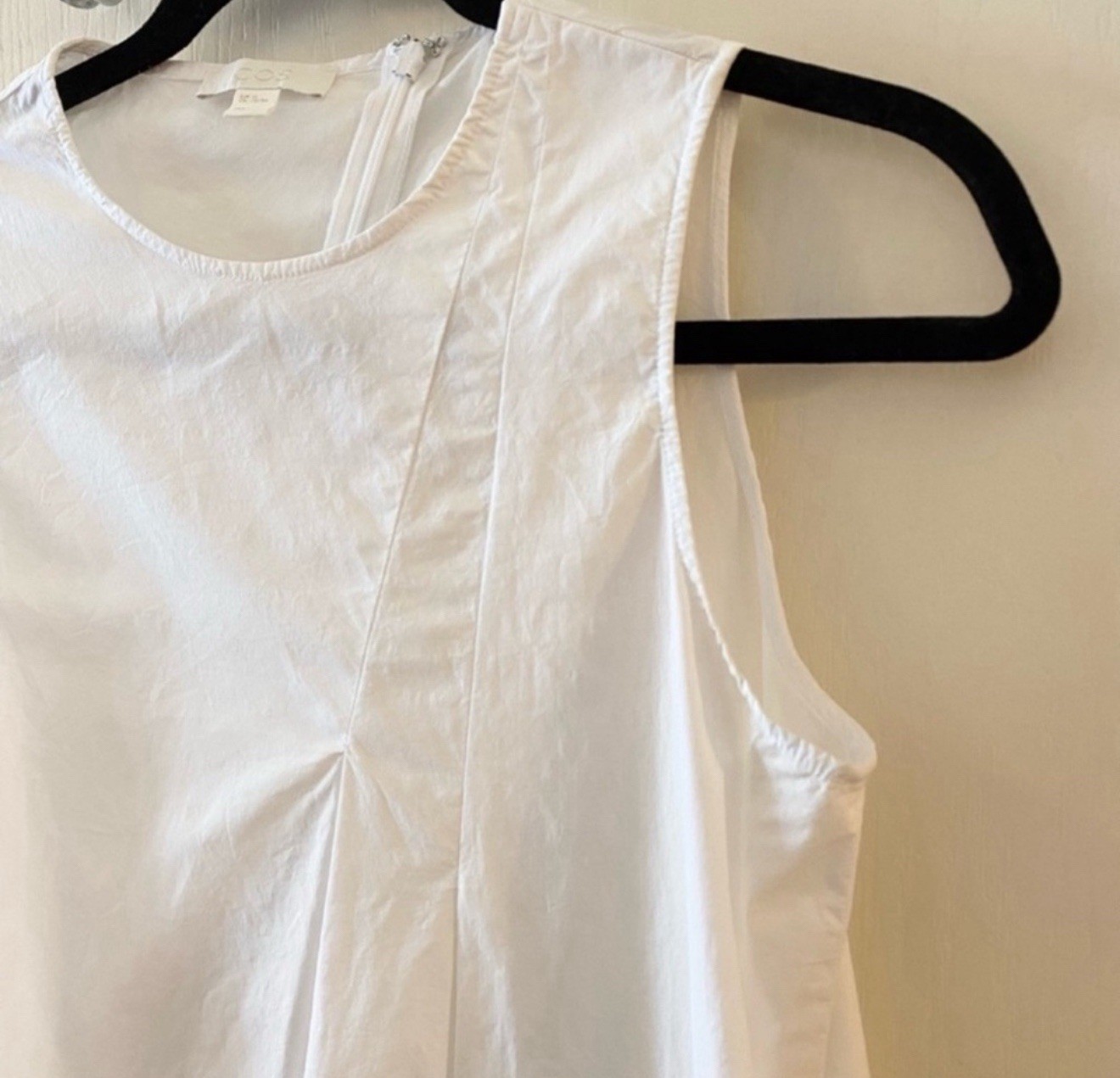 COS Voluminous Poplin Sleeveless Dress in White – EU 32
