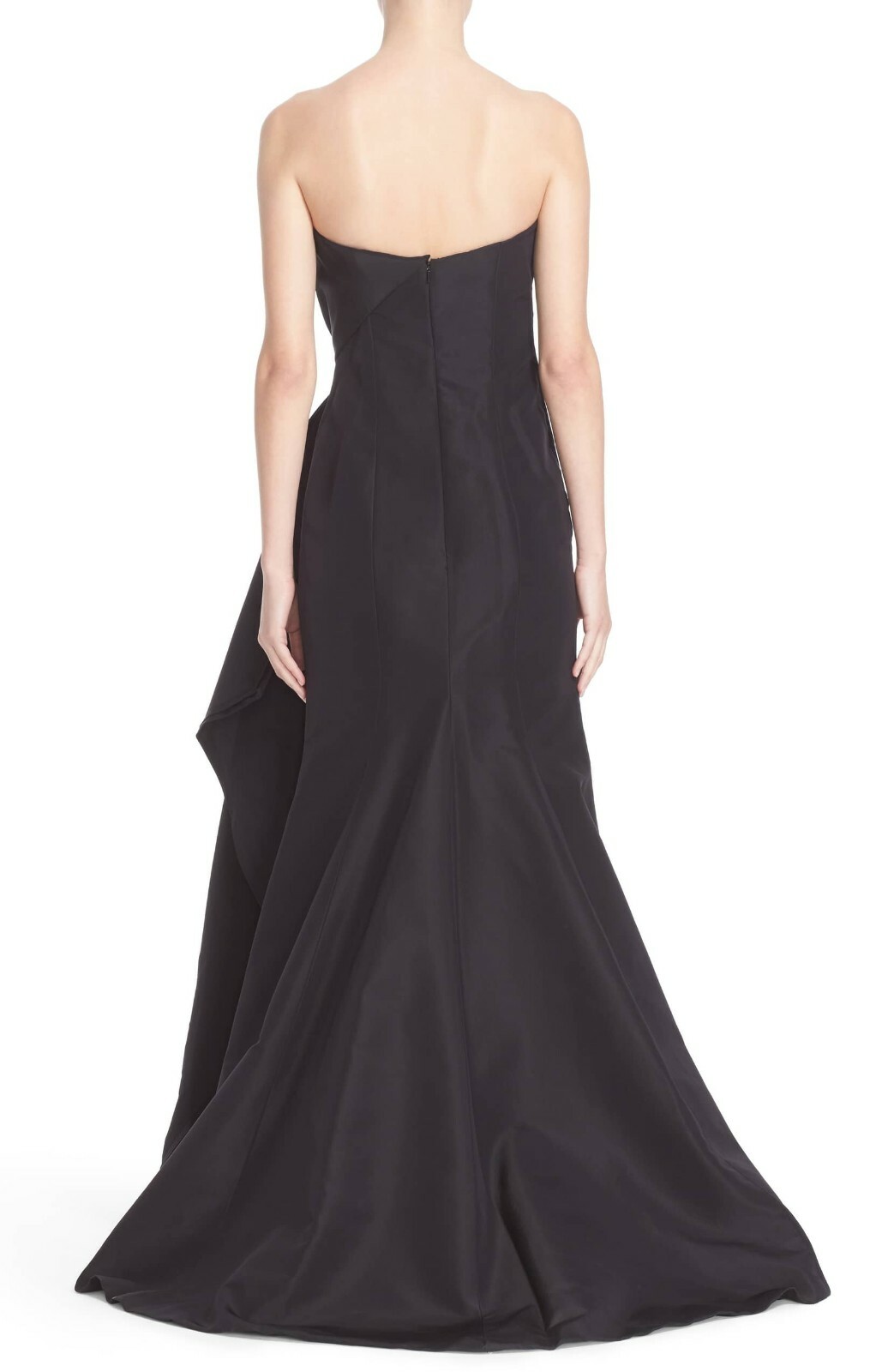 CAROLINA HERRERA Black Lavish Bow Sweetheart Strapless Silk Faille Gown Dress 10