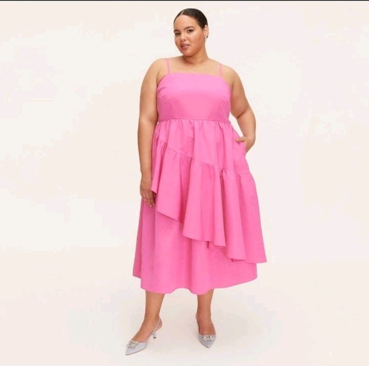 Kate Spade x Target Pink Tiered Ruffle Midi Tank Dress Size 3X