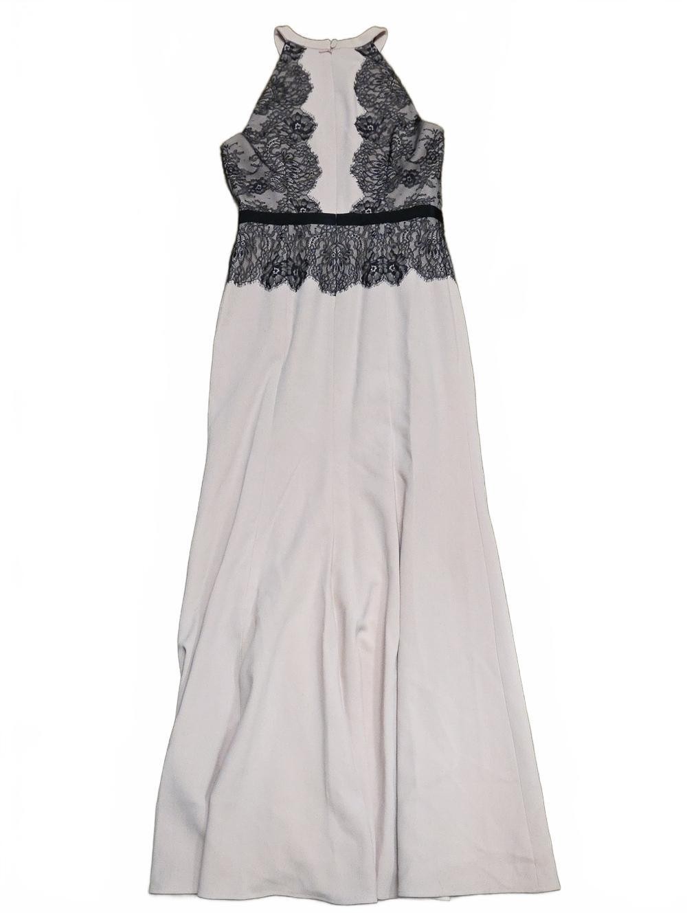 BCBG Maxazria | Sleeveless Nude-Colored Lace-Accent Evening Dress | 10