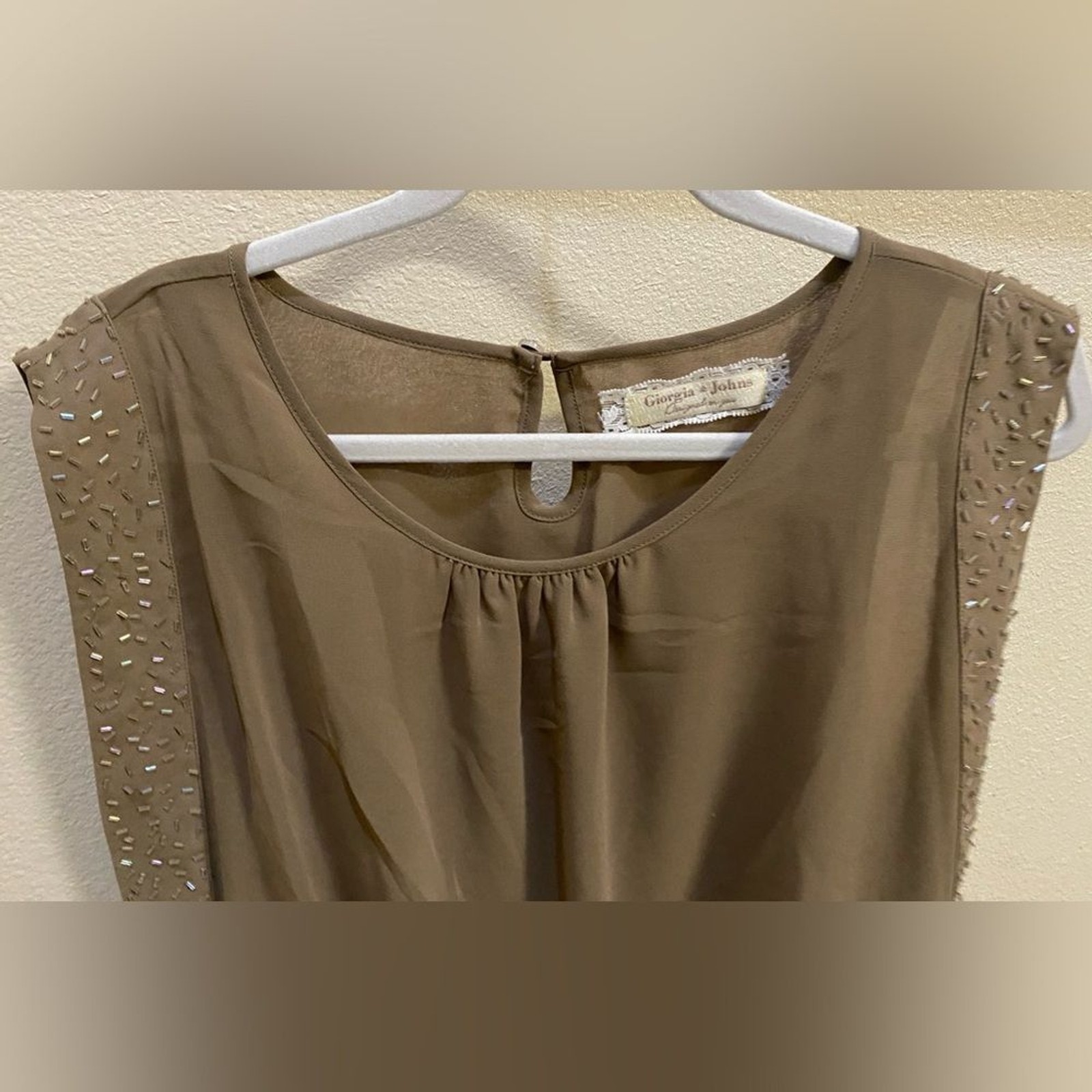 Giorgia & Johns Embroidered Pencil Tight Sleeveless Dress Women’s Sz Large