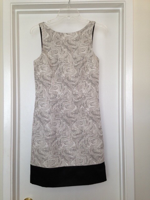 NWT MAX and CLEO LIGHT GOLD BLACK JACQUARD SLEEVELESS DRESS Sz 4 NEW