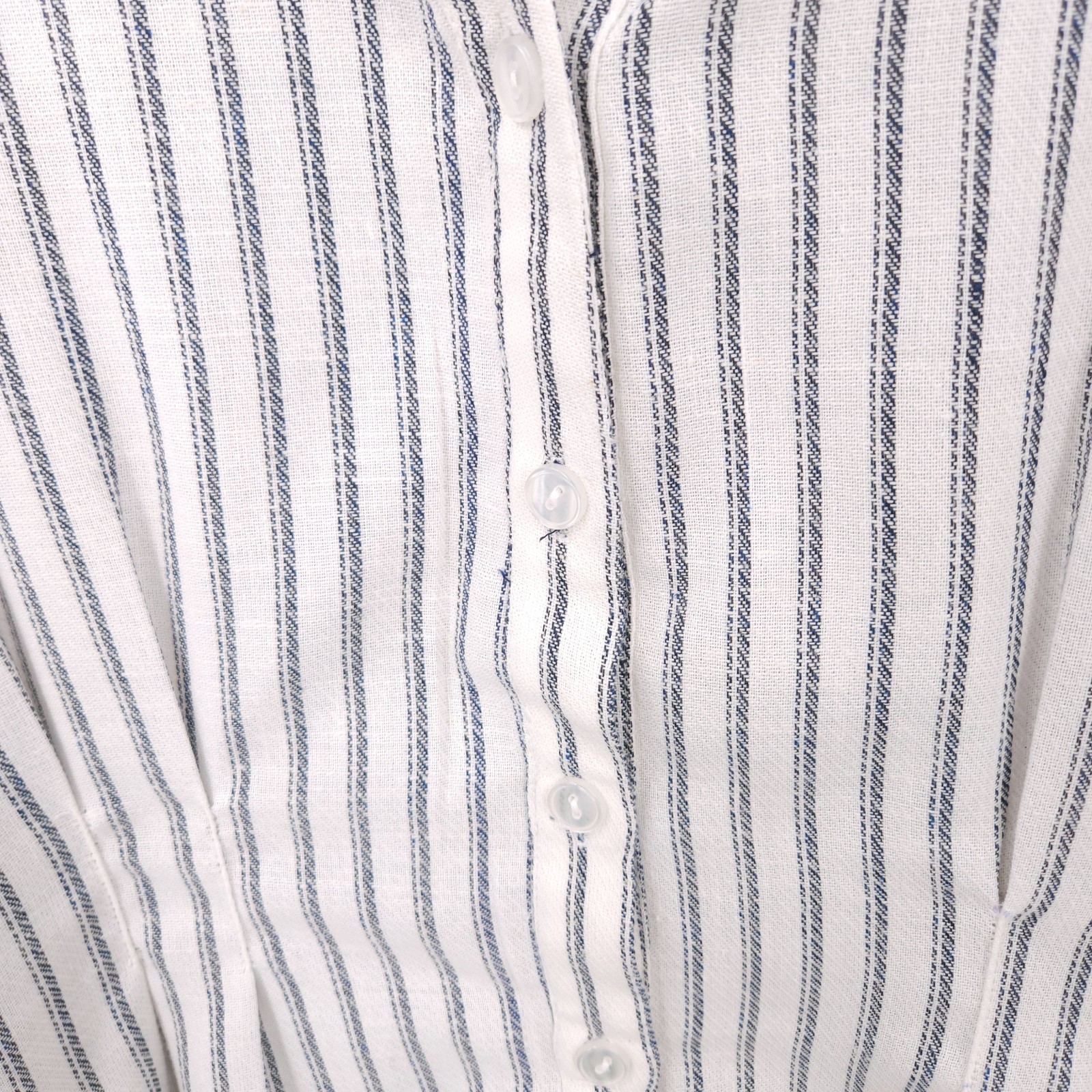 Julia Jordan Ticking Stripe Collared Button Front Shirtdress Womens Size L NWT