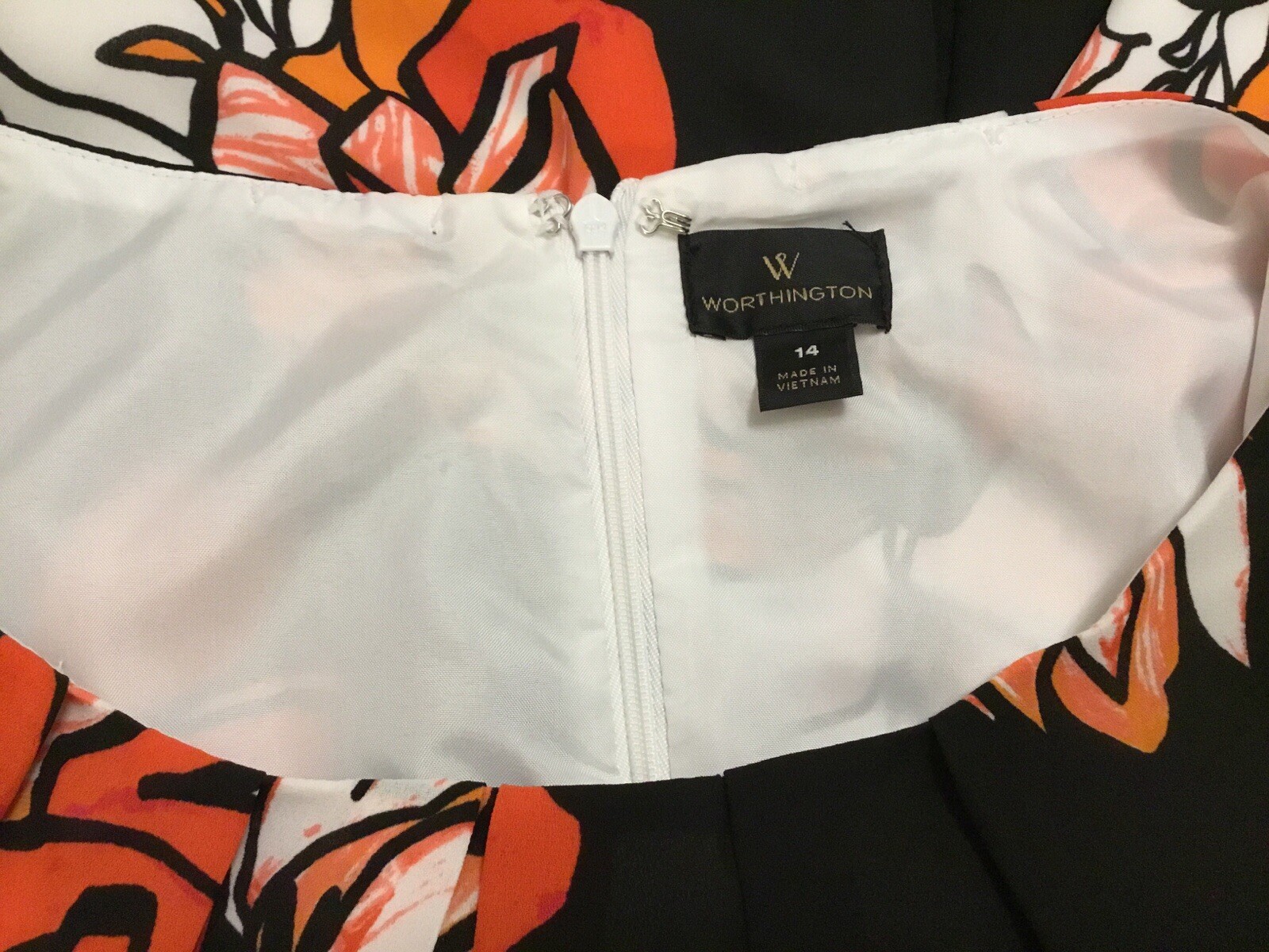 NWOT, WORTHINGTON Fully Lined Pleated Neck & Back Sheath Dress, Size 14