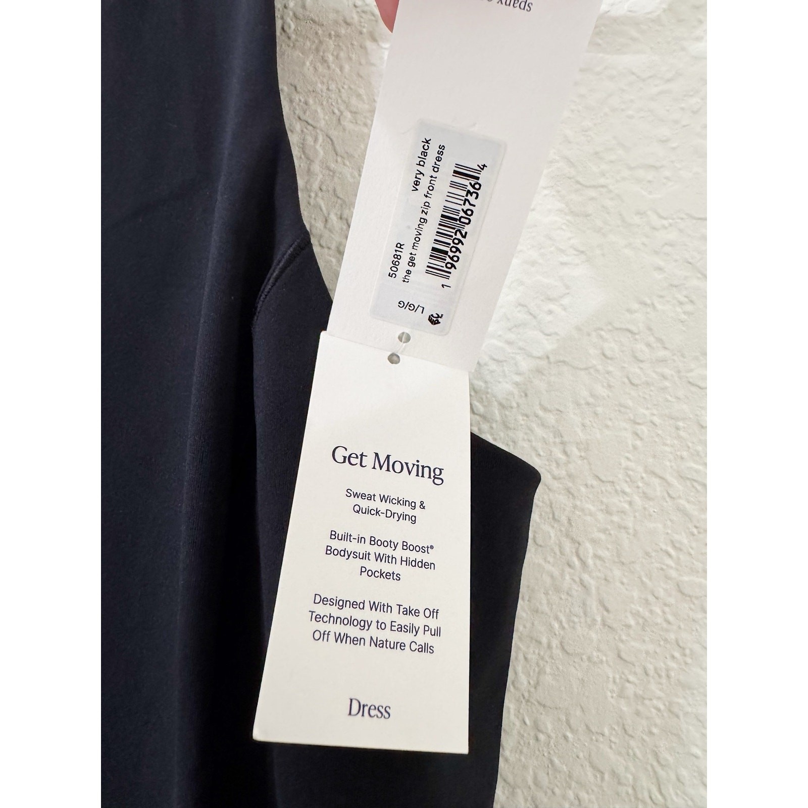 SPANX Get Moving Zip Front Dress Black Built In Shorts NWT Large